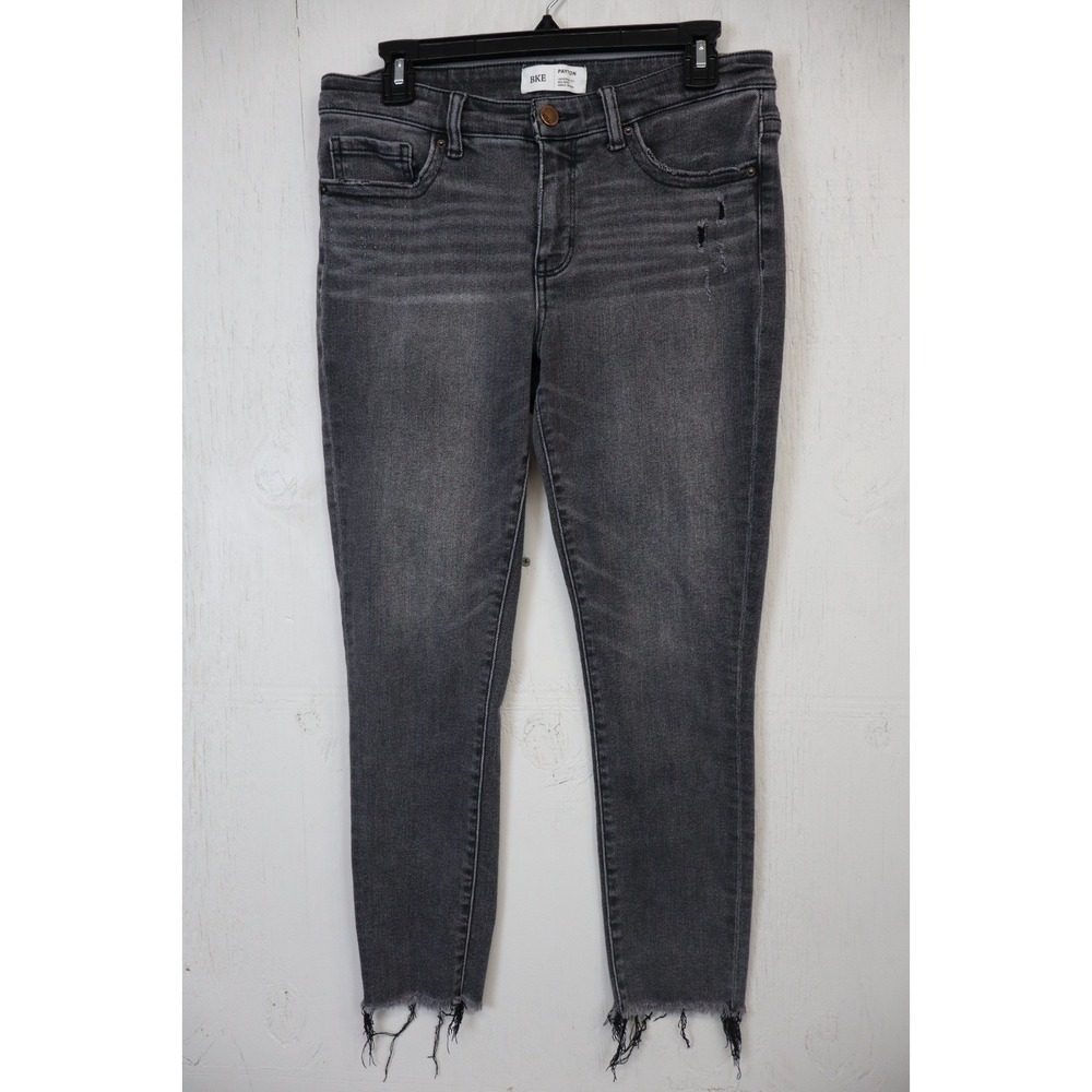 Womens BKE Jeans Payton Universal Fit Mid Rise Ankle Skinny Gray Size 28x27 Fray